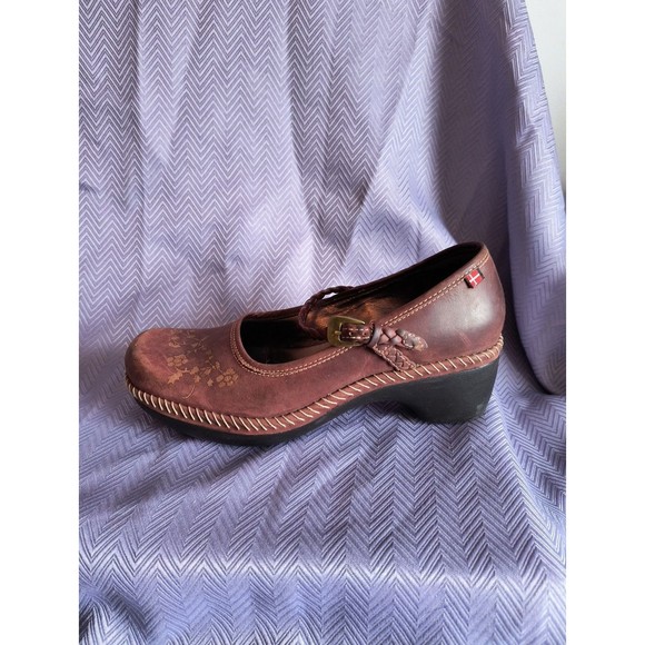 ECCO CAS CLOG BRAIDED MJ 226202 Red leather Mary Jane shoes sz. 37/7 - Picture 4 of 11